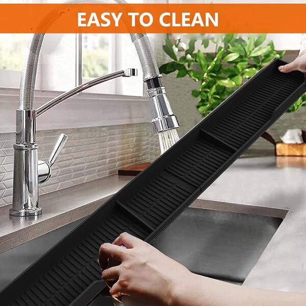 AWOKE Stove Top Shelf 30 Inch - Silicone Material Magnetic Shelf for Stove - 3 Functional Partitions Kitchen Spice Rack Organizer-Black,Kitchen Gadgets Storage Organization - Image 4