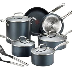 T-fal Platinum Non Stick Cookware Set 12 Piece, Induction, Oven Broiler Safe 500F, Kitchen Cooking Set W/Fry Pans, Saucepans, Saute Pan, Dutch Oven, Utensils, Pots and Pans, Dishwasher Safe, Slate