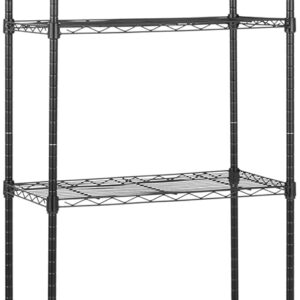 Amazon Basics 4-Shelf Steel Wire Storage Rack, Adjustable, Sturdy, Easy Assembly, 13.4 D x 23.2 W x 48 H in, Black