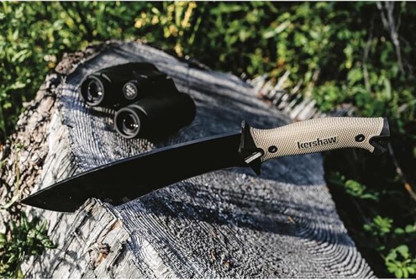 Kershaw Camp 10 - Tan Machete, Fixed Blade Knife, 10-in. 65Mn Carbon Steel Blade Includes Sheath, Camp Series Machete, Outdoor and Survival Tool - Image 5
