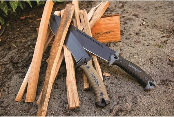 Kershaw Camp 10 - Tan Machete, Fixed Blade Knife, 10-in. 65Mn Carbon Steel Blade Includes Sheath, Camp Series Machete, Outdoor and Survival Tool - Image 4