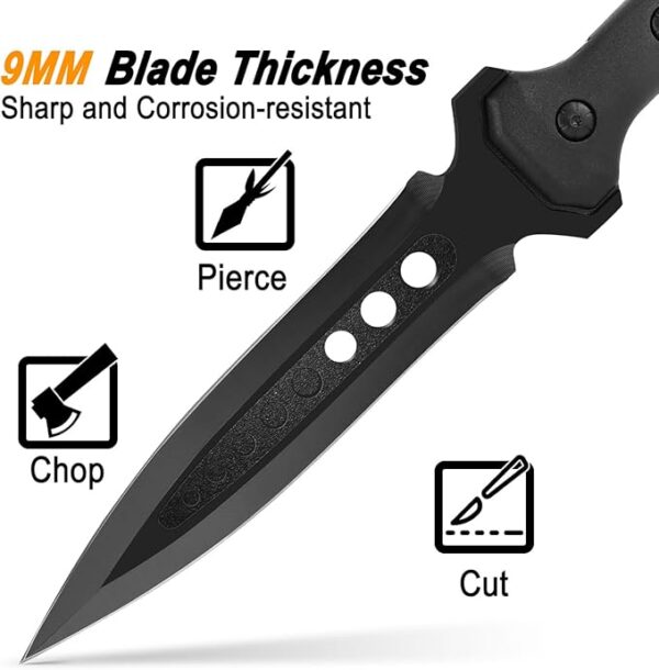 Kalkal Hunting Spear, 2Cr13 Double Edged Stainless Steel Survival Spear, Nylon-Fiberglass Tactical Throwing Spear Handle, Tactical Spear with Secure Sheath for Camping, Outdoor - Image 4
