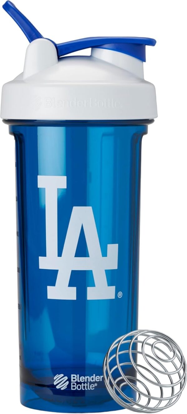 BlenderBottle Shaker Bottle Pro Series Perfect for Protein Shakes and Pre Workout, 28-Ounce, White/Blue (Los Angeles Dodgers) - Image 2