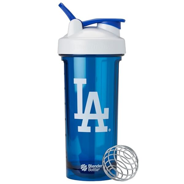 BlenderBottle Shaker Bottle Pro Series Perfect for Protein Shakes and Pre Workout, 28-Ounce, White/Blue (Los Angeles Dodgers)