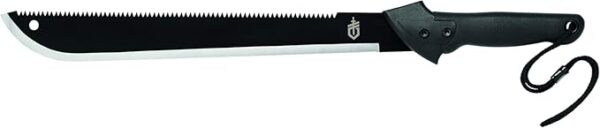 Gerber Gear Gator Machete 25" with Plain Edge Blade and Saw, Gator Grip and Protective Sheath for Gardening, Survival, Hunting, Camping and Bushcraft, Black - Image 2