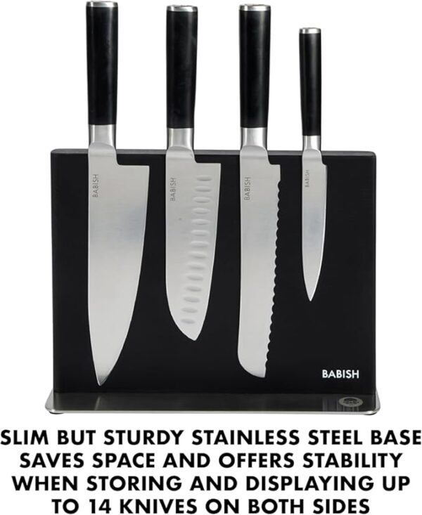Babish 5 Piece 1.4116 German Steel Magnetic Forged Kitchen Knife Block Set - Image 6
