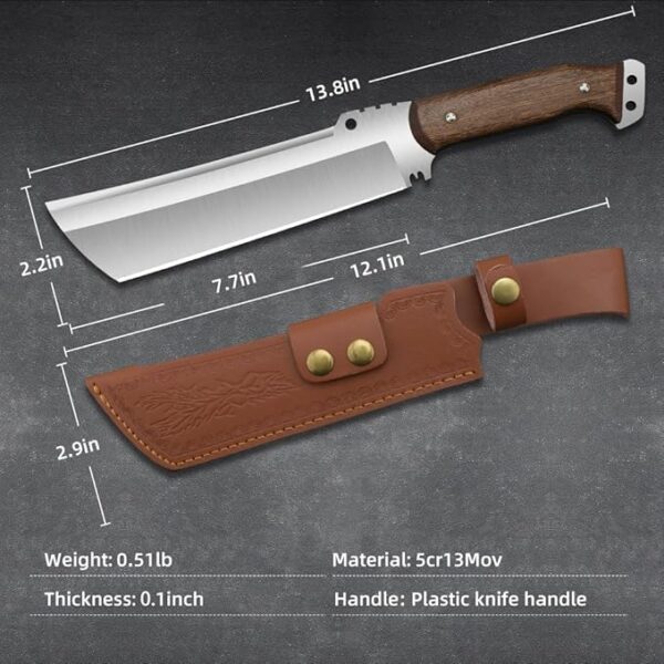 Survival Machete with Sheath for Cutting Trees, for Yard Work and for Bushcrafting Machetes Sickle Heavy Duty Machete for clearing Brush Garden Tools Construction Blade - Image 7