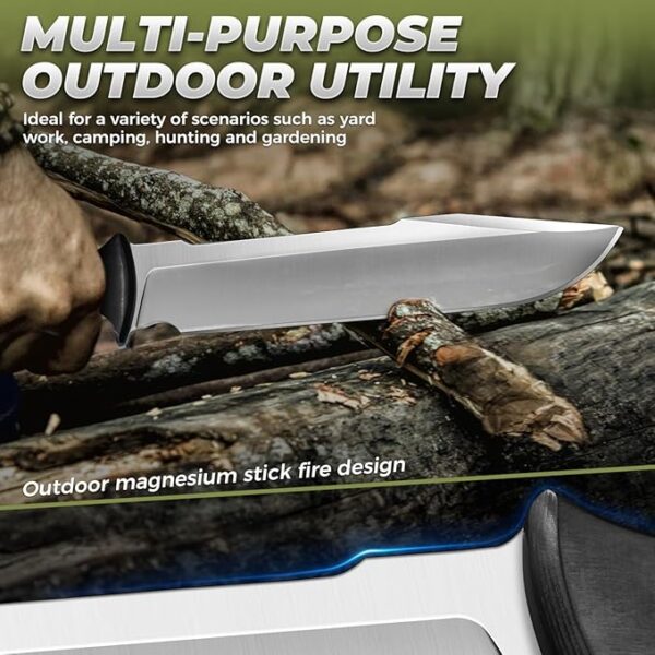 Purple Dragon Machete for Cutting Trees Heavy Duty - Fixed Blade Knife for Yard Work, Garden Clearing, Outdoor Survival, Bushcraft, Camping, Hunting â Includes Sheath - Image 3