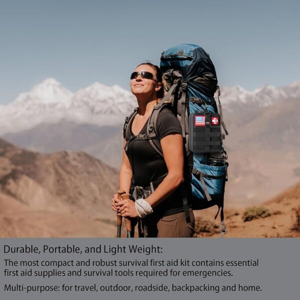 [New Upgrade] First Aid Kit, Survival Gear Outdoor Tactical Gear Set First Aid Kits Military Grade Molle System for Camper Travel Hunting Hiking and Adventures - Image 5