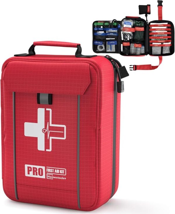 First Aid Trauma Kit,Comprehensive First Aid Kit with Labelled Compartments, Molle System Emergency Kits for Cars, Home, Office, Backpacking, Camping, Traveling, and Cycling-265 Piece - Image 2