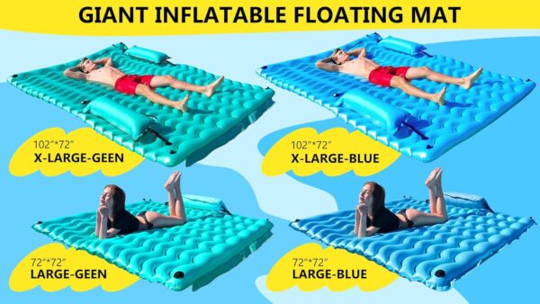 2025 Upgrade Giant Inflatable Floating Mat-Pool Float Lake Floats for Adults with Pool Hammock Pool Mats for Floating Swimming Pool Beach Lake for Summer Water Party - Image 2
