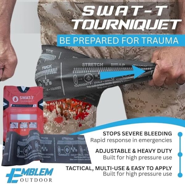 Emblem OD 242 pc First Aid Survival Kit with Tourniquet Kit | MOLLE IFAK Med Kit | Emergency Medical Trauma Kit | Survival Gear | Made in USA and Asia - Image 5