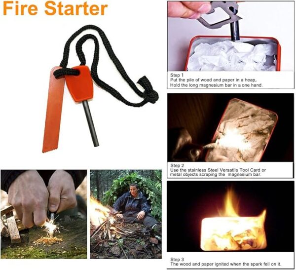 EMDMAK Survival Kit Outdoor Emergency Gear Kit for Camping Hiking Travelling or Adventures - Image 4