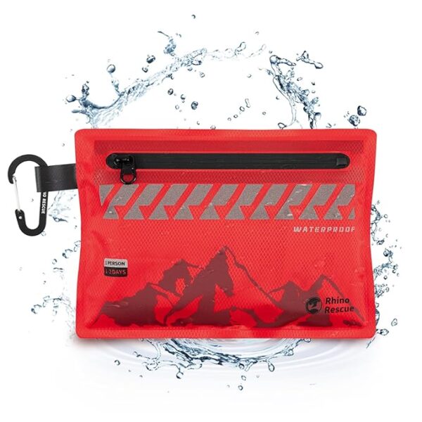 RHINO RESCUE Small First Aid Kit Ultralight Waterproof Medical Kit for Hiking, Backpacking, Cycling, Travel, Vehicles, HSA/FSA Eligible
