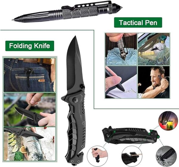 Survival Kit 35 in 1, First Aid Kit, Survival Gear, Survival Tool Gifts for Men Boyfriend Him Husband Christmas Camping, Hiking, Hunting, Fishing - Image 5