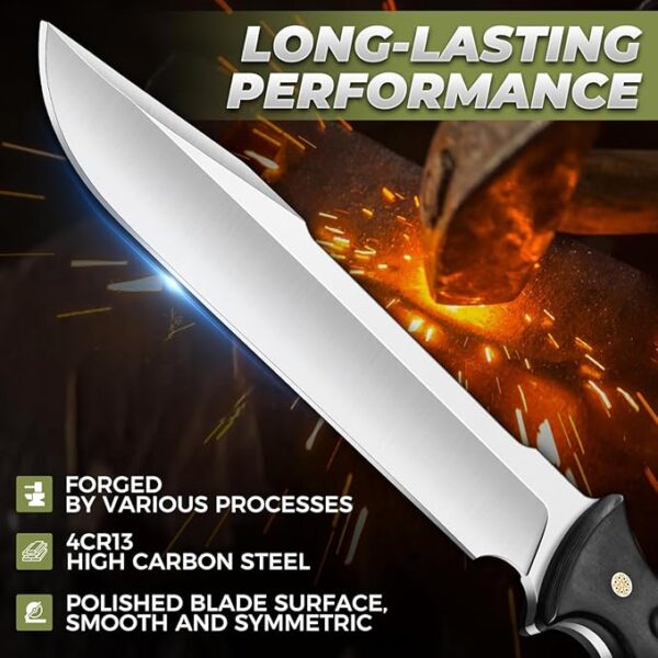 Purple Dragon Machete for Cutting Trees Heavy Duty - Fixed Blade Knife for Yard Work, Garden Clearing, Outdoor Survival, Bushcraft, Camping, Hunting â Includes Sheath - Image 6