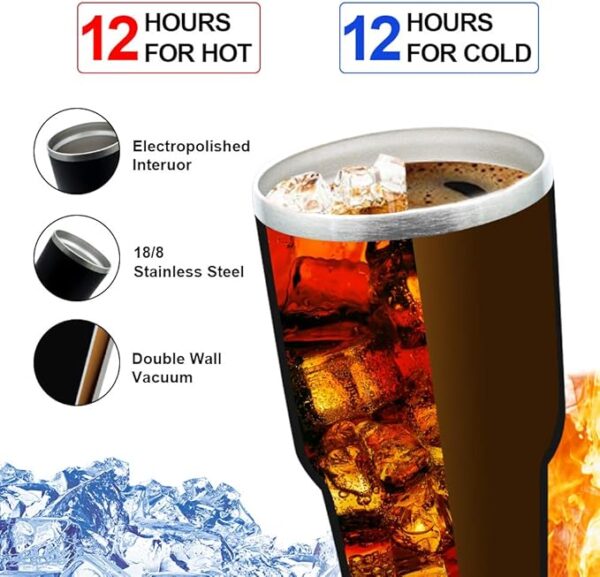30oz Best Dad Ever Tumbler Personalized Coffee Travel Mug Daddy Tumbler from Son Daughter, Coffee Cup for Dad Gifts for Birthday Fathers Day Christmas - Image 3