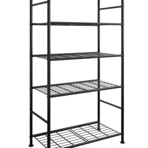 Storage Shelves - 5 Tier Shelf Organizer, Heavy Duty Garage Shelving Unit with Leveling Feet, Stable Metal Shelves Organizer for Pantry, Kitchen and Closet, 33.0" W x 12.6" D x 72.0" H, Black