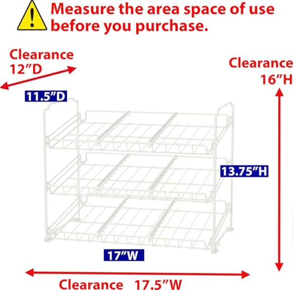 Simple Houseware Stackable Can Rack Organizer, White - Image 3