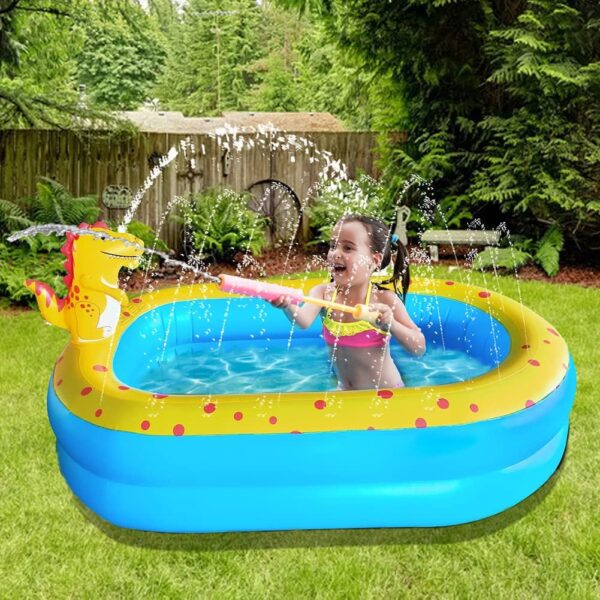 Inflatable Swimming Pool for Kids with Sprinkler, Funny Blow up Piscina 67'' x 41'' x 32'' Full-Sized Family for Backyard, Summer Water Party - Image 5