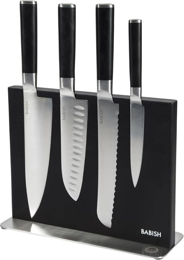 Babish 5 Piece 1.4116 German Steel Magnetic Forged Kitchen Knife Block Set - Image 2