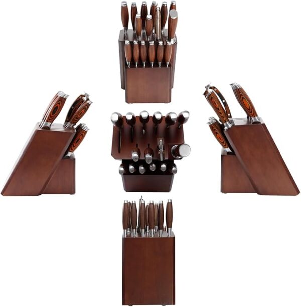 MSY BIGSUNNY Knife Block Set 17-piece Knife Set with Wooden Block - German Steel Perfect Cutlery Set Gift - Image 3