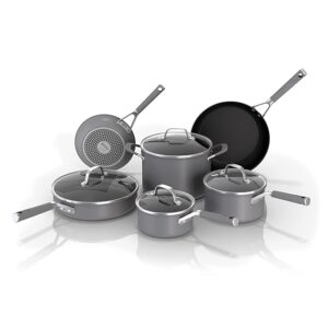 Ninja Pots and Pans Set Non Stick | Comfort Grip 10-Piece Cookware Set with NeverStick | Frying Pan, Sauce Pan With Lid, Stock Pot with Lid, Nonstick, Dishwasher Safe, Oven Safe to 400Â°F, CW69010