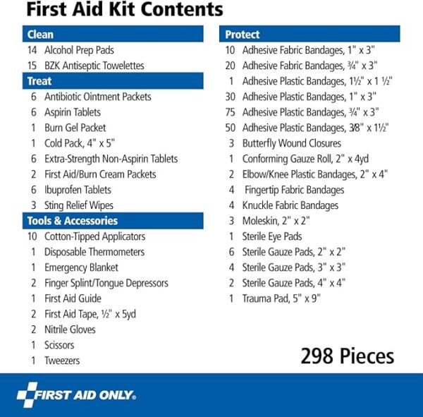 First Aid Only 299 Piece All-Purpose Emergency First Aid Kit (FAO-442) - Image 4