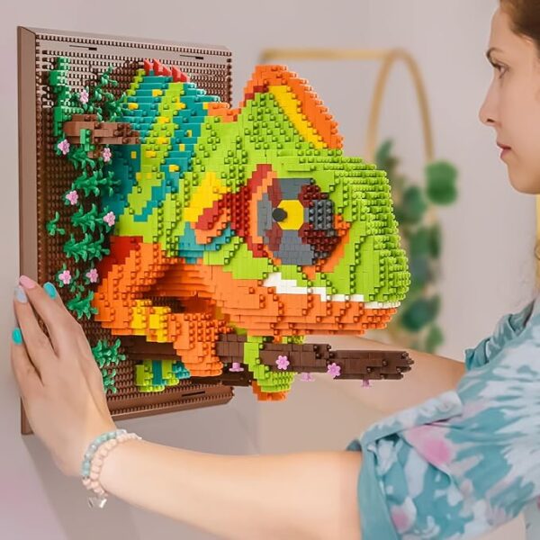 BNG Wall Art Chameleon Building Sets for Adult,Animals Building Blocks for Wall Decor or Table Display,Creative Toys Gifts for Boys 14+,Not Compatible with(2688 PCS) - Image 6