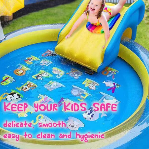 Dinosaur Inflatable Play Center, Kids Round Wading Swimming Pool with Slide, Dinosaur Sprinkle, Mushroom Shade for Kids Children Summer Outdoor Splish Splash, Garden Backyard Water Park, 87"x75"x31.5" - Image 2
