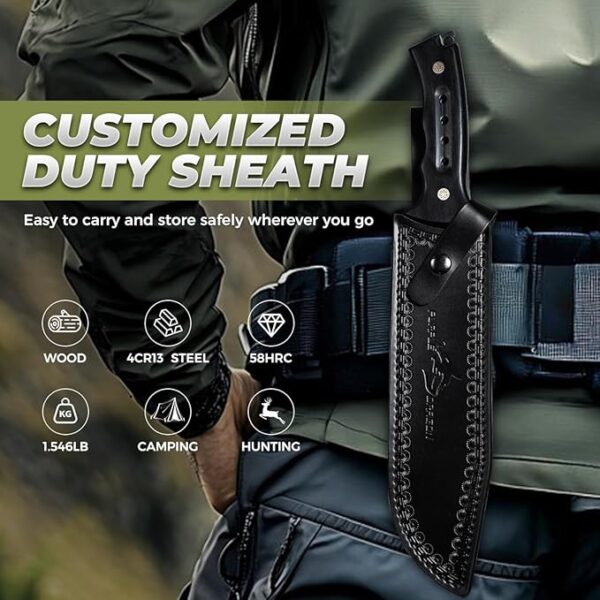 Purple Dragon Machete for Cutting Trees Heavy Duty - Fixed Blade Knife for Yard Work, Garden Clearing, Outdoor Survival, Bushcraft, Camping, Hunting â Includes Sheath - Image 7