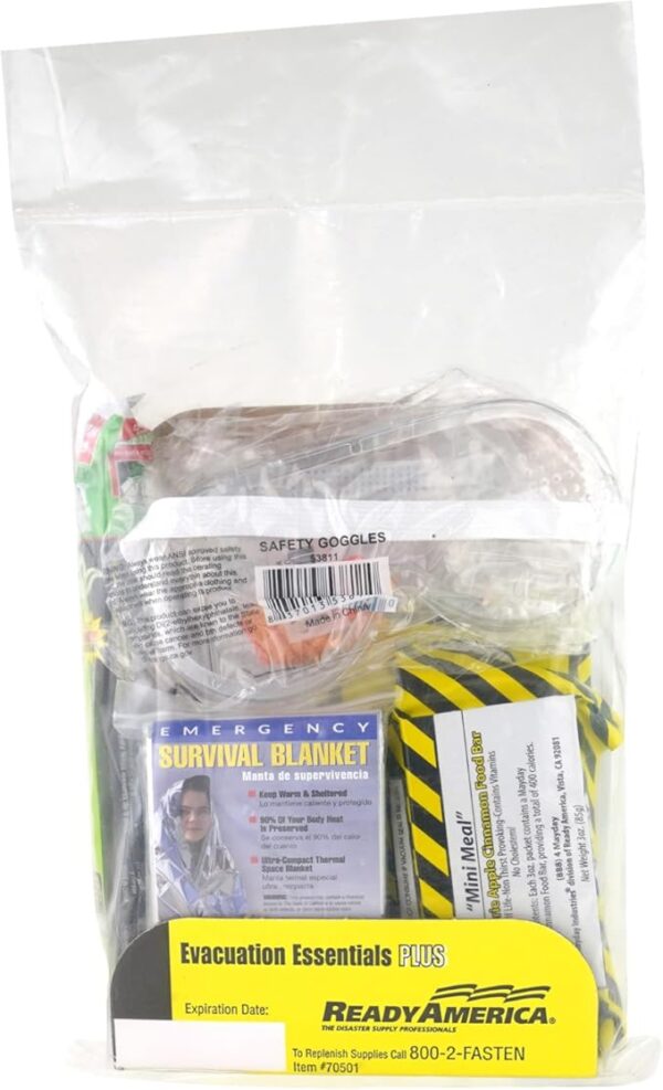 QuakeHOLD! Evacuation Essentials Plus Kit, Earthquake, Fire, Flood, Hurricane, Bug Out Bag, 5-Year Food, 5-Year Water, Emergency Preparedness Kit, Compact Survival Bag For Office, Home, Car, 1 Pack - Image 2