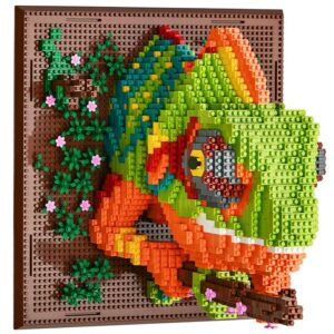 BNG Wall Art Chameleon Building Sets for Adult,Animals Building Blocks for Wall Decor or Table Display,Creative Toys Gifts for Boys 14+,Not Compatible with(2688 PCS)