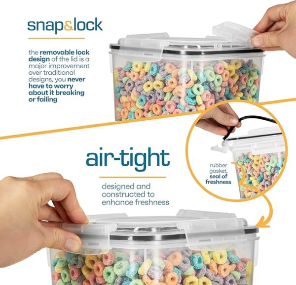Flour Sugar Storage Containers (5.3L/4pk) Great Rice Canisters Sets For The Kitchen pantry, Large Food Storage Containers With Lids Airtight - Image 4