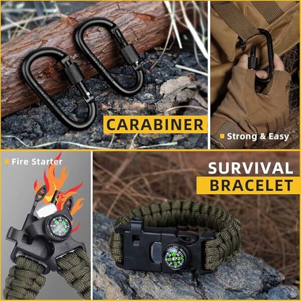 Gifts for Men Dad Husband - Fathers Day Anniversary Birthday Gifts Idea for Him Boyfriend Man - Survival Kit 14 in 1, Survival Gear and Equipment, Fishing Hunting Camping Accessories, Cool Gadgets - Image 5