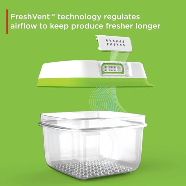 Rubbermaid FreshWorks Produce Saver, Medium and Large Storage Containers, 8-Piece Set, Set of 4, Med & Lg, Clear - Image 3