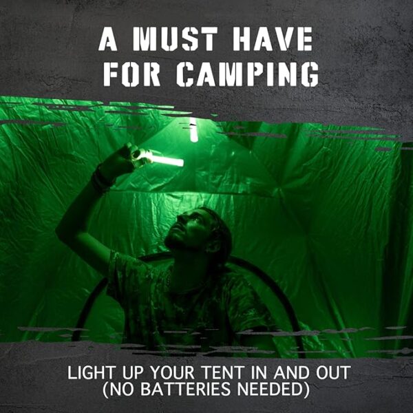 Emergency Glow Sticks with 12 Hours Duration, Individually Wrapped Industrial Grade Glowsticks for Survival Gear, Camping Lights, Power Outages and Military Use - Image 5
