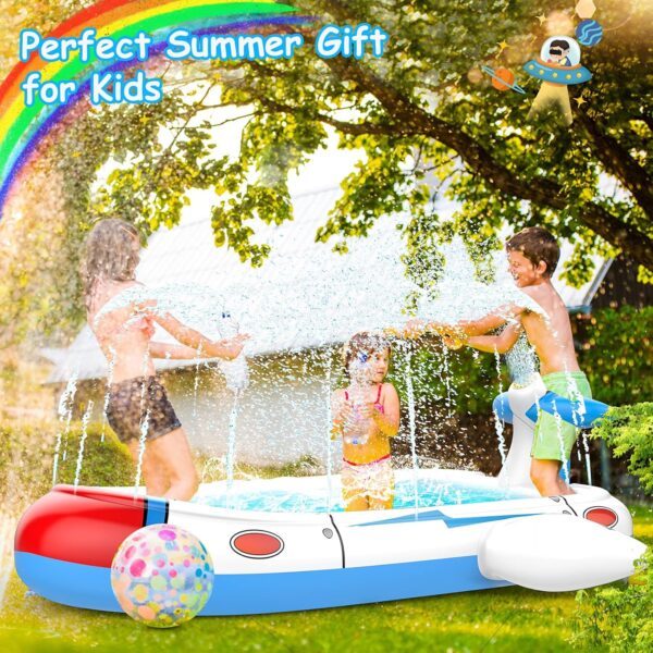 Kiddie Pool for Toddlers, Splash Pad for Kids Ages 4-8, 68" Inflatable 3-in-1 Swimming Pool for Kids, Backyard and Outside Sprinkler Play Mat Wading Pool for 3 4 5 6 Year Old Kids - Image 5