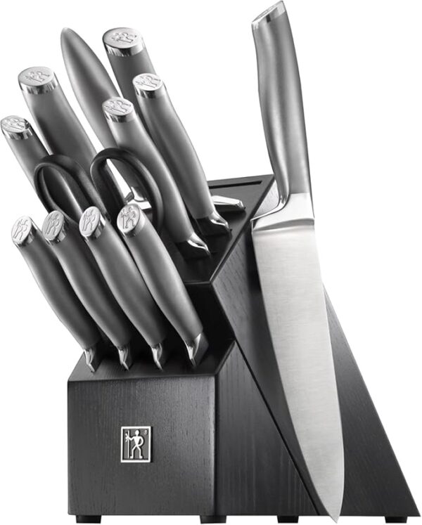 Henckels Modernist 13-pc Knife Set with Block, Chef Knife, Paring Knife, Steak Knife, Black, Stainless Steel - Image 2