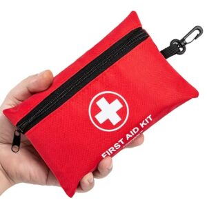 Mini First Aid Kit - 140 Piece Small First Aid Medical Kit for Car, Home, Office, Travel, Camping, Sports, Outdoor, School - Emergency First Aid Supplies and Survival Kit