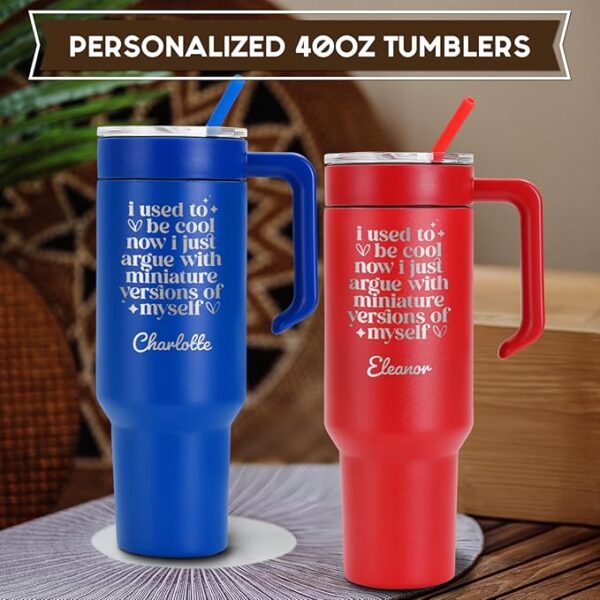 Personalized 40oz Tumbler with Leak Proof Lid and Straw â Laser Engraved Motherâs Day Gift, Stainless Steel Insulated Cup, Custom Name Travel Mug for Mom, Women, Grandma, Reusable Coffee Cup Tumbler - Image 3