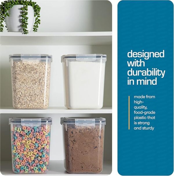 Flour Sugar Storage Containers (5.3L/4pk) Great Rice Canisters Sets For The Kitchen pantry, Large Food Storage Containers With Lids Airtight - Image 6