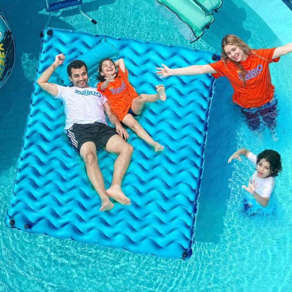 2025 Upgrade Giant Inflatable Floating Mat-Pool Float Lake Floats for Adults with Pool Ha 102"*72"mmock Pool Mats for Floating Swimming Pool Beach Lake for Summer Water Party