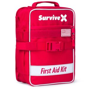 Large First Aid Kit for Car, Travel & Home - Emergency Kit for Hiking, Camping, Backpacking and Outdoors - Includes Zip Stitch Wound Closure Strips - FSA HSA Approved