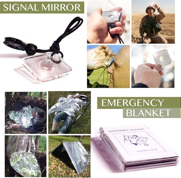 Weyland Ultimate Survival Kit â 11-in-1 Outdoor Gear with Survival Knife, Fire Starter, Compass, Multitool, Paracord Bracelet, & Case for Camping, Hiking, Emergency Preparedness - Image 6