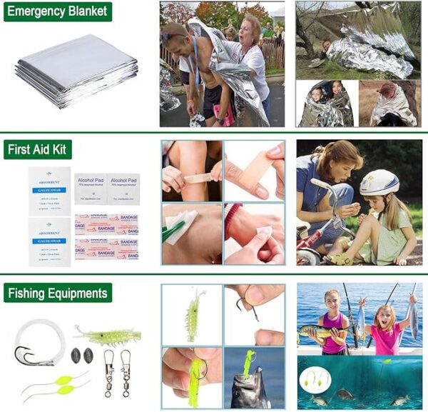 Survival Kit 35 in 1, First Aid Kit, Survival Gear, Survival Tool Gifts for Men Boyfriend Him Husband Christmas Camping, Hiking, Hunting, Fishing - Image 3