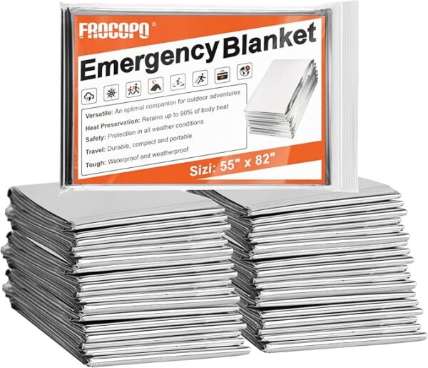 6 Pack Emergency Mylar Blanket, Emergency Blanket Space Blanket Survival Rescue Insulating Reflective foil kit Outdoors Hiking Camping Blanket Perfect for Outdoors, Hiking, Camping Survival - Image 2