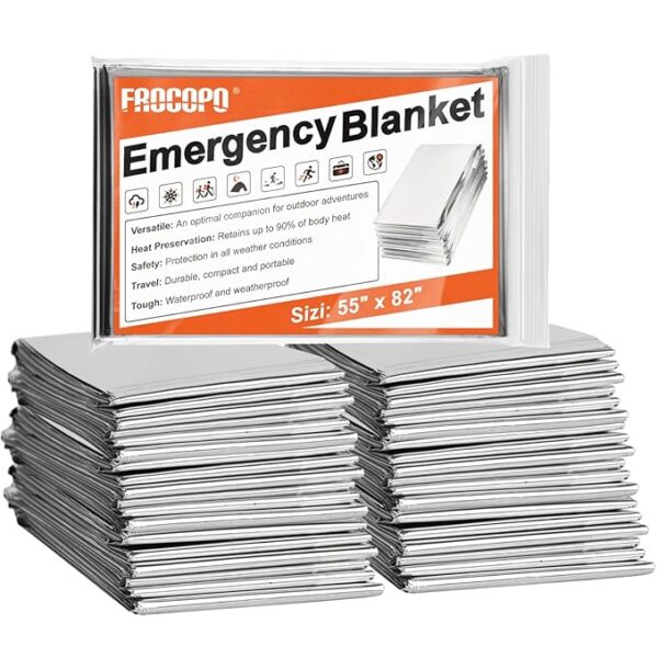 6 Pack Emergency Mylar Blanket, Emergency Blanket Space Blanket Survival Rescue Insulating Reflective foil kit Outdoors Hiking Camping Blanket Perfect for Outdoors, Hiking, Camping Survival