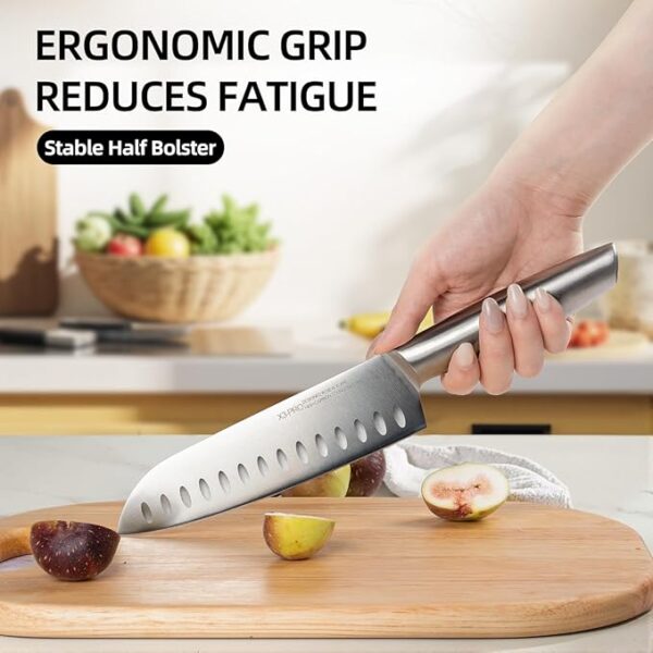 Knife Set, Premium Knife Block Set for Kitchen 14 Pcs UltraSharp Japanese High Carbon Stainless Steel with Block and Built-in Sharpener, Kitchen Knives Set with Non-serrated Steak Knives - Image 4