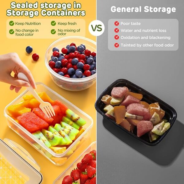 40 PCS Food Storage Containers with Lids Airtight (20 Lids &20 Containers) - Leakproof Meal-Prep Containers for Kitchen Storage Reusable Plastic Microwave/Dishwasher Safe with Labels & Pen - Image 6